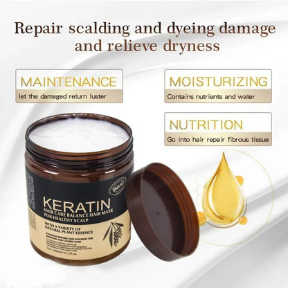 Keratin Hair Mask for Frizzy Hair Shine & Growth