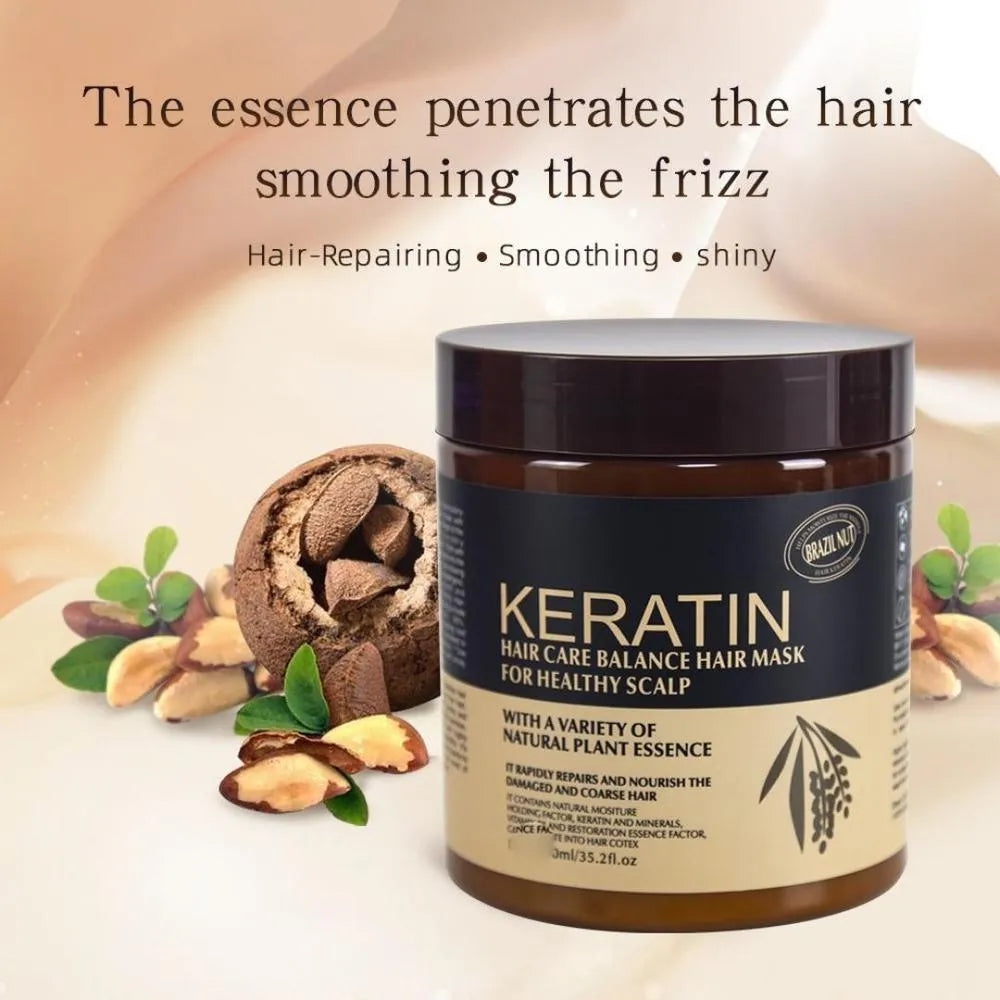 Keratin Hair Mask for Frizzy Hair Shine & Growth